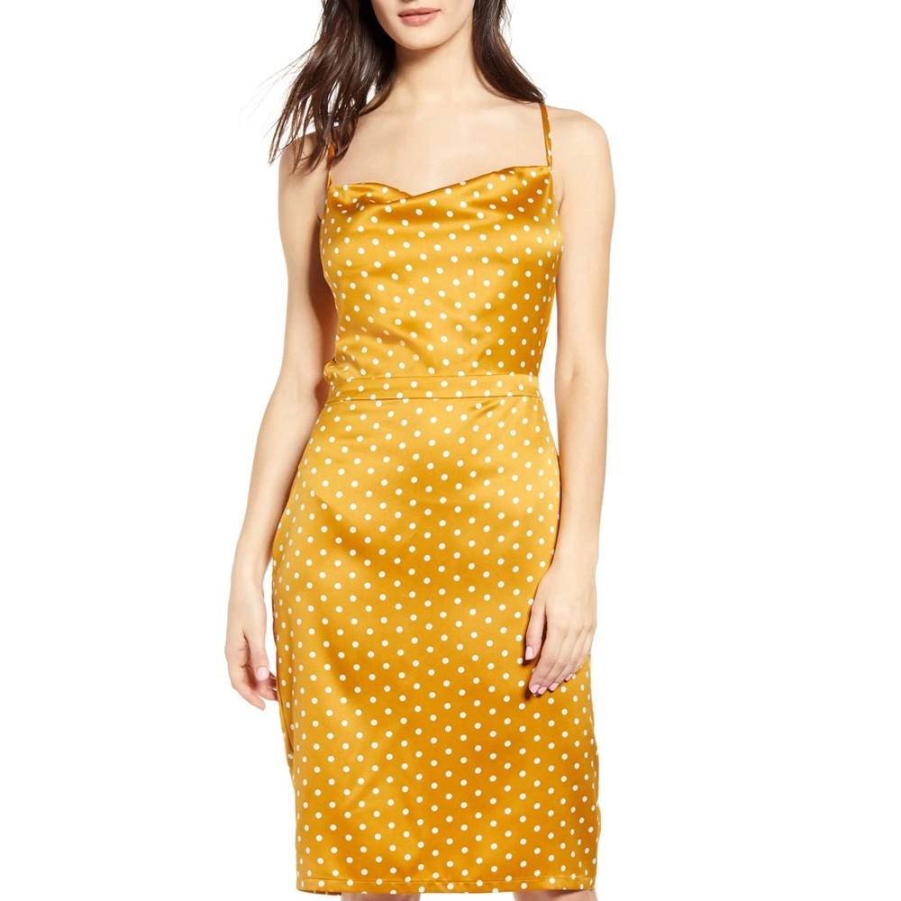 J.O.A. Yellow Polka Dot Dress